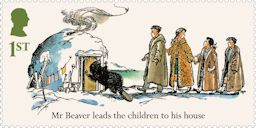 The Chronicles of Narnia 1st Stamp (2025) Mr Beaver leads the children to his house