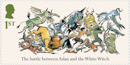 The Chronicles of Narnia 1st Stamp (2025) The battle between Aslan and the White Witch