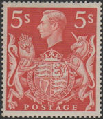 Definitives 5s Stamp (1939) Red