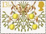 Christmas 1980 13.5p Stamp (1980) Apples and Mistletoe