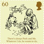 Childrens Books - Winnie The Pooh 60p Stamp (2010) Christopher Robin reads to Winnie-the-Pooh