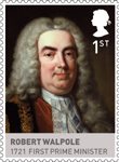 The House of Hanover 1st Stamp (2011) Robert Walpole – 1721 First Prime Minister