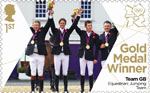 Team GB Gold Medal Winners 1st Stamp (2012) Equestrian: Team Jumping - Team GB Gold Medal Winners