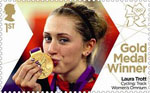 Team GB Gold Medal Winners 1st Stamp (2012) Cycling: Track Women's Omnium - Team GB Gold Medal Winners
