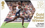 Team GB Gold Medal Winners 1st Stamp (2012) Athletics: Track Men's 5,000m - Team GB Gold Medal Winners
