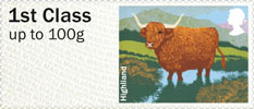 Post & Go - British Farm Animals III - Cattle 1st Stamp (2012) Highland