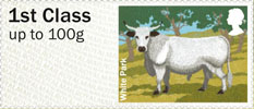 Post & Go - British Farm Animals III - Cattle 1st Stamp (2012) White Park