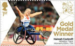 Paralympics Team GB Gold Medal Winners  1st Stamp (2012) Athletics: Track Women's 100m, T34 - Paralympics Team GB Gold Medal Winners 