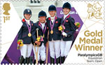 Paralympics Team GB Gold Medal Winners  1st Stamp (2012) Equestrian: Team Open - Paralympics Team GB Gold Medal Winners 