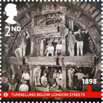 London Underground 2nd Stamp (2013) 1898 - Tunnelling Below London Streets