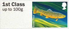 Post & Go: River Life - Freshwater Life 3 1st Stamp (2013) Brown Trout