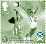Glasgow 2014 Commonwealth Games £1.47 Stamp (2014) Netball