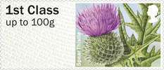 Post & Go: Symbolic Flowers - British Flora 2 1st Stamp (2014) Spear Thistle
