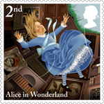 Alice in Wonderland 2nd Stamp (2015) Down The Rabbit Hole