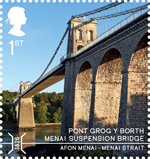 Bridges 1st Stamp (2015) Pont Y Grog Y Borth Menai Suspension Bridge