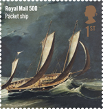 Royal Mail 500 1st Stamp (2016) Packet Ship