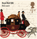 Royal Mail 500 £1.52 Stamp (2016) Mail coach