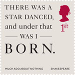 Shakespeare 1st Stamp (2016) Much Ado About Nothing (1598) Act 2, Scene 1