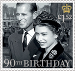 HM The Queen’s 90th Birthday £1.52 Stamp (2016) HM The Queen with the Duke of Edinburgh 1957