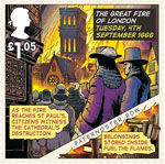The Great Fire of London £1.05 Stamp (2016) Tuesday, 4th September 1666, St Pauls destruction