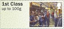 Post & Go : Royal Mail Heritage : Mail by Rail 1st Stamp (2017) Travelling Post Office: Sorting