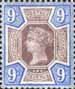 Jubilee Issue 1887-1900 9d Stamp (1887) Dull purple & blue