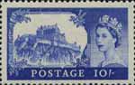 Waterlow Castle Definitive 10s Stamp (1955) blue