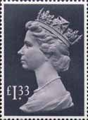 Definitive £1.33 Stamp (1984) pale mauve and grey black