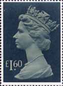 High Value Definitive £1.60 Stamp (1987) drab and deep greenish blue