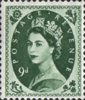 Wilding Definitive 9d Stamp (1960) Bronze-Green