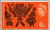 Commonwealth Arts Festival 6d Stamp (1965) Trinidad Carnival Dancers