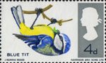 British Birds 4d Stamp (1966) Blue Tit