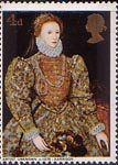 British Paintings 4d Stamp (1968) 'Queen Elizabeth I' (Unknown Artist)