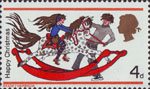 Christmas 4d Stamp (1968) Girl and Boy with Rocking Horse
