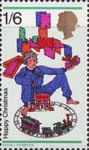 Christmas 1s6d Stamp (1968) Boy with Train Set