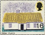 British Rural Architecture 1s6d Stamp (1970) Ulster Thatch