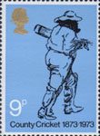County Cricket 1873-1973 3p Stamp (1973) County Cricket 1873-1973