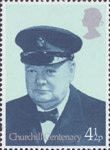 Churchill Centenary 4.5p Stamp (1974) Churchill in Royal Yacht Squadron Uniform