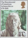 The Bicentennial of American Independence 1776-1976 11p Stamp (1976) Benjamin Franklin (bust by Jean-Jaques Caffieri)