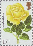 Roses 10p Stamp (1976) 'Grandpa Dickson'
