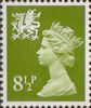 Regional Definitive - Wales 8.5p Stamp (1976) Yellow-Green