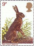 British Wildlife 9p Stamp (1977) Brown Hare
