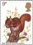 British Wildlife 9p Stamp (1977) Red Squirrel