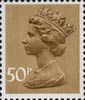 Definitive 50p Stamp (1977) Ochre Brown