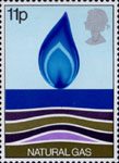 Energy 11p Stamp (1978) Natural Gas - Flame Rising from Sea