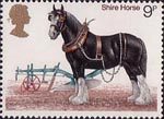 Horses 9p Stamp (1978) Shire Horse