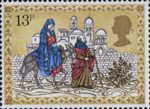 Christmas 1979 13p Stamp (1979) Mary and Joseph travelling to Bethlehem
