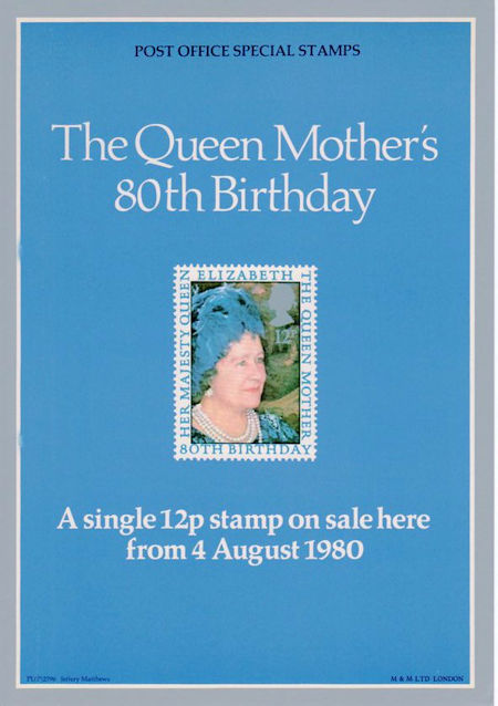 80th Birthday of Queen Elizabeth the Queen Mother (1980)