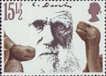 Charles Darwin 15.5p Stamp (1982) Charles Darwin and Giant Tortoises