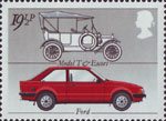 British Motor Cars 19.5p Stamp (1982) Ford 'Model T' and 'Escort'